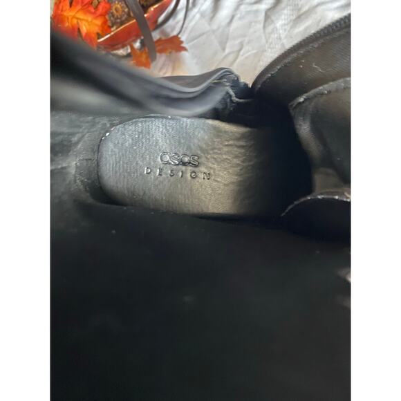 OSOS Women’s Size 10 Black Platform Combat Boots Chunky Lug Sole Lace-Up zip - Picture 6 of 8